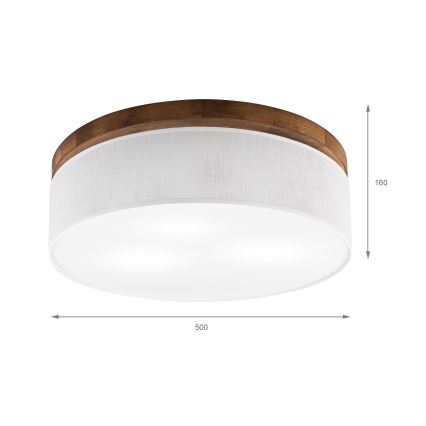 BRILAGI - Candeeiro de tecto LED BELLADONNA 3xE27/15W/230V Ø 50 cm branco/carvalho-cerejeira