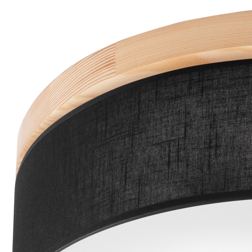 Brilagi - Luminária de Teto LED BELLADONNA 3xE27/15W/230V diâmetro 50 cm preto/pinho