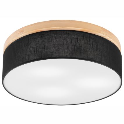 Brilagi - Luminária de Teto LED BELLADONNA 3xE27/15W/230V diâmetro 50 cm preto/pinho