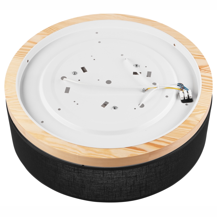 Brilagi - Luminária de Teto LED BELLADONNA 3xE27/15W/230V diâmetro 50 cm preto/pinho