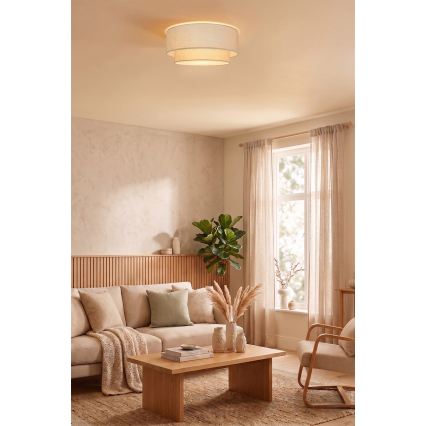 Brilagi - Luminária de Teto LED BOHO ECO 1xE27/10W/230V Ø 40 cm creme