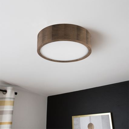 Brilagi - Luminária de teto LED CARVALHO 1xE27/15W/230V acabamento carvalho/nogueira Ø 27 cm