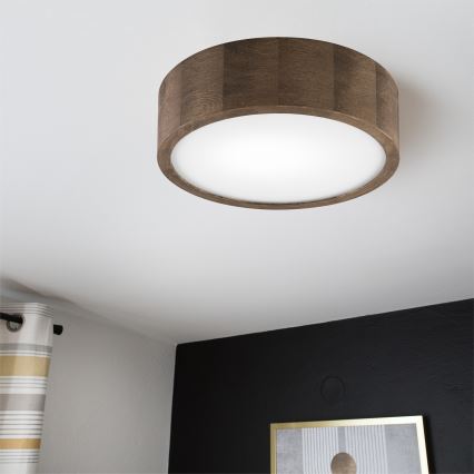 Brilagi - Luminária de teto LED CARVALHO 1xE27/15W/230V acabamento carvalho/nogueira Ø 27 cm