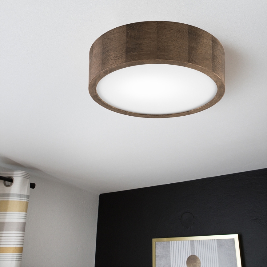 Brilagi - Luminária de teto LED CARVALHO 1xE27/15W/230V acabamento carvalho/nogueira Ø 27 cm