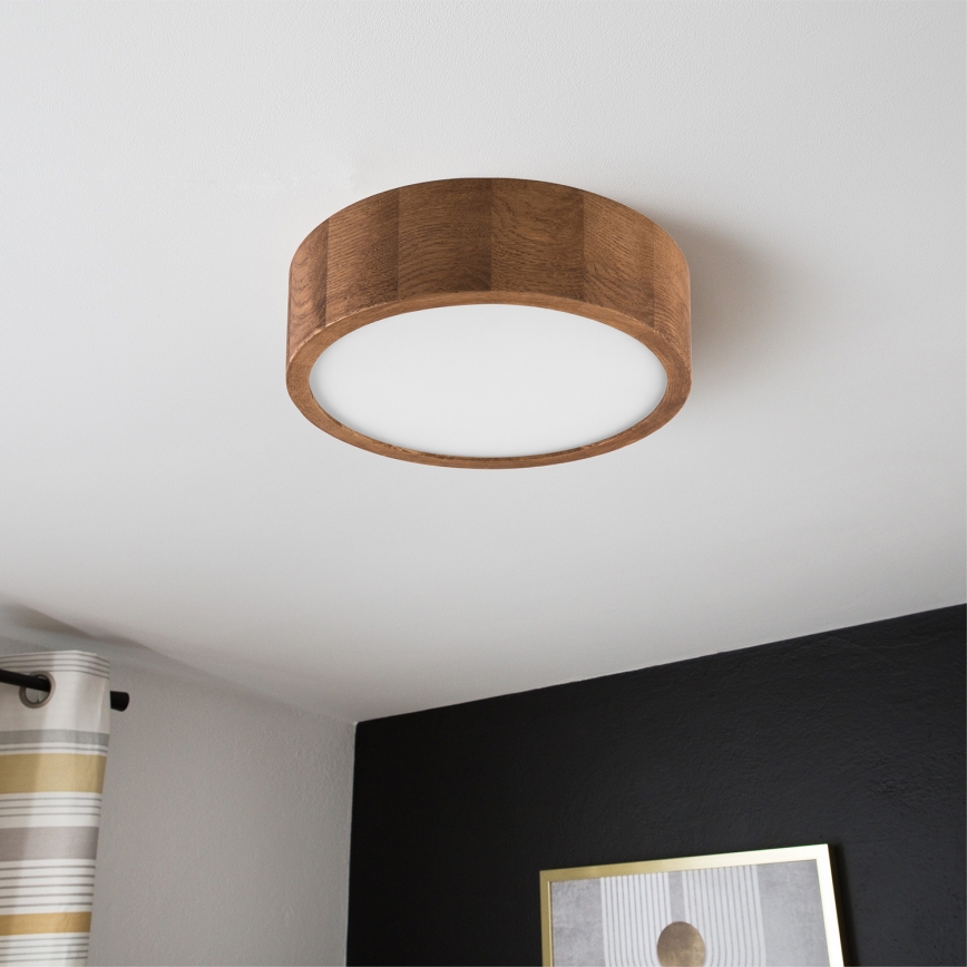 Brilagi - Luminária de Teto LED CARVALHO 1xE27/15W/230V carvalho/cerejeira Ø 27 cm