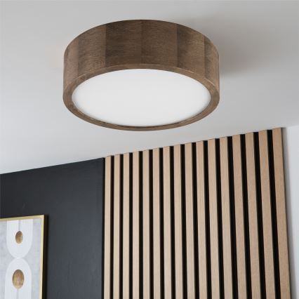 Brilagi - Luminária de Teto LED CARVALHO 1xE27/60W/230V carvalho nogueira diâmetro 27 cm