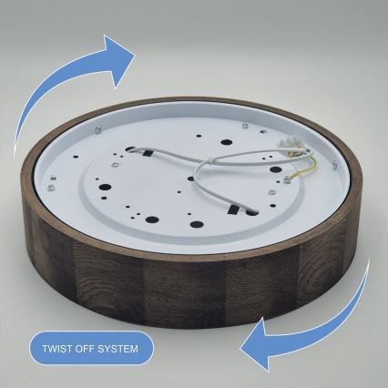 Brilagi - Plafon LED CARVALHO 2xE27/60W/230V carvalho nogueira diâmetro 37 cm