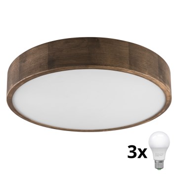 Brilagi - Luminária de Teto LED CARVALHO 3xE27/60W/230V carvalho nogueira diâmetro 47 cm