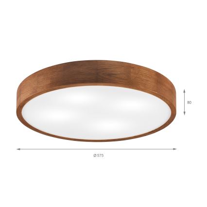 Brilagi - Luminária de teto LED CARVALHO 4xE27/60W/230V, acabamento carvalho/cerejeira, Ø 57,5 cm