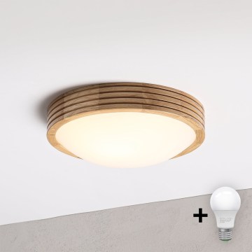 Brilagi - Luminária de teto LED CARVALHO MODERN SLIM 1xE27/60W/230V Ø 27,5 cm carvalho