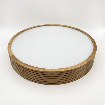 Brilagi - Candeeiro de tecto LED CARVALHO MODERN SLIM 3xE27/60W/230V, diâmetro 47,5 cm, acabamento carvalho