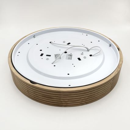Brilagi - Candeeiro de tecto LED CARVALHO MODERN SLIM 3xE27/60W/230V, diâmetro 47,5 cm, acabamento carvalho