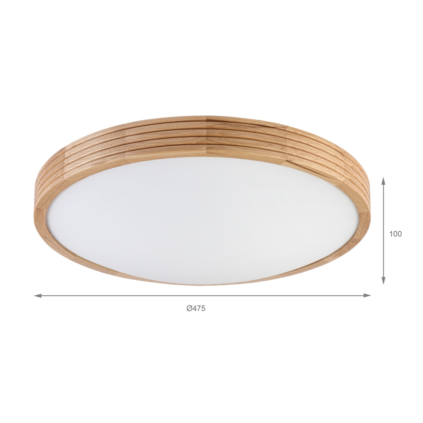 Brilagi - Candeeiro de tecto LED CARVALHO MODERN SLIM 3xE27/60W/230V, diâmetro 47,5 cm, acabamento carvalho