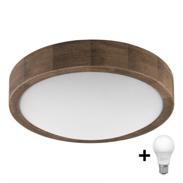 Brilagi - Luminária de Teto LED CARVALHO SLIM 1xE27/60W/230V carvalho nogueira diâmetro 27 cm