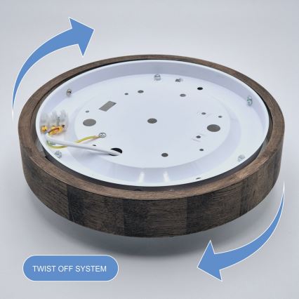 Brilagi - Luminária de Teto LED CARVALHO SLIM 1xE27/60W/230V carvalho nogueira diâmetro 27 cm