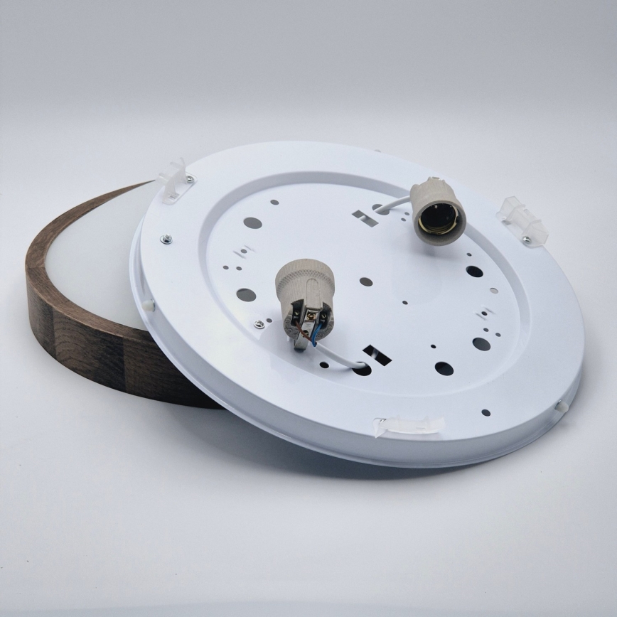 Brilagi - Luminária de Teto LED CARVALHO SLIM 2xE27/60W/230V carvalho nogueira diâmetro 37 cm