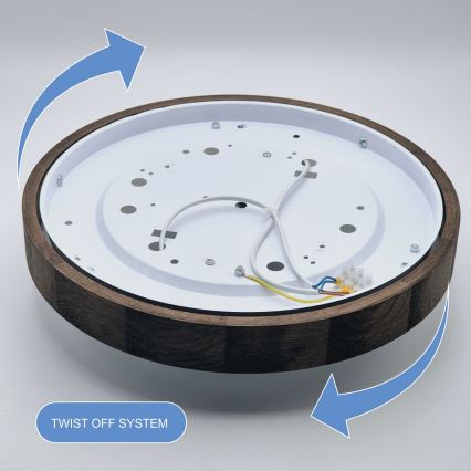 Brilagi - Luminária de Teto LED CARVALHO SLIM 2xE27/60W/230V carvalho nogueira diâmetro 37 cm