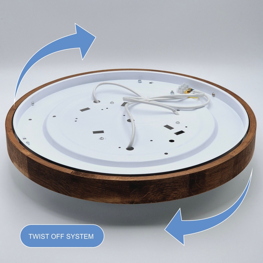 Brilagi - Luminária de Teto LED CARVALHO SLIM 3xE27/60W/230V carvalho cereja Ø 47 cm