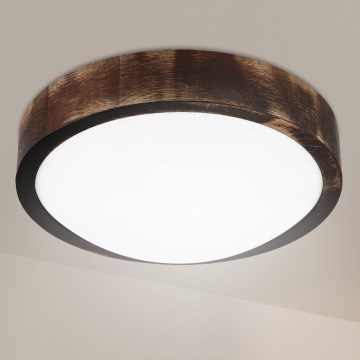 Brilagi - Luminária de teto LED CARVALHO SLIM SMOKEY LED/20W/230V, acabamento carvalho, diâmetro 27,5 cm