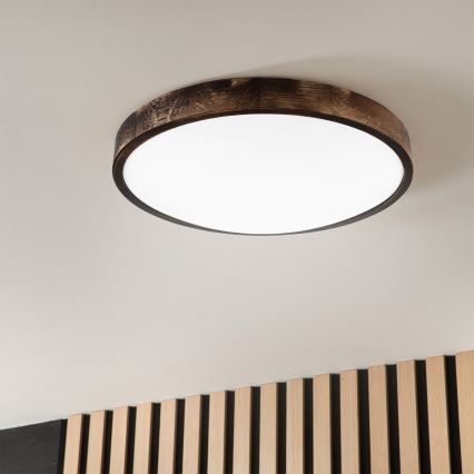 Brilagi - Luminária de teto LED CARVALHO SLIM SMOKEY LED/36W/230V, carvalho, diâmetro 47,5 cm