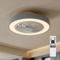 Brilagi - Luminária de teto LED com dimmer e ventilador LED/38W/230V 3000-6500K Ø 50 cm cinzento + controlo remoto