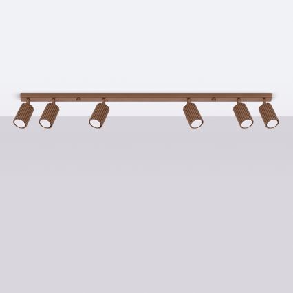 Brilagi - Luminária de teto LED CRESTO 6xGU10/10W/230V castanha