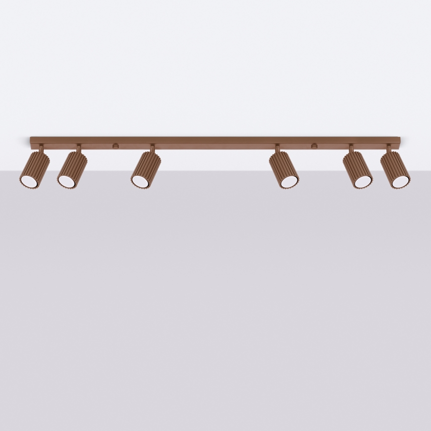 Brilagi - Luminária de teto LED CRESTO 6xGU10/10W/230V castanha