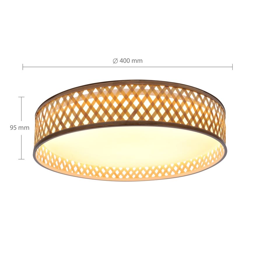 Brilagi - Luminária de teto LED dimmerizável CAMILA LED/48W/230V 3000-6500K bambu Ø 40 cm + comando à distância