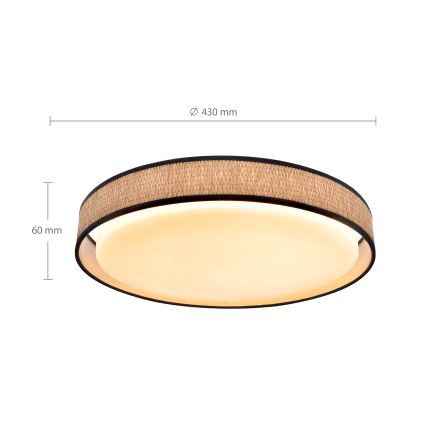 Brilagi - Luminária de teto LED dimável PILAR LED/48W/230V 3000-6500K diâmetro 43 cm + controlo remoto