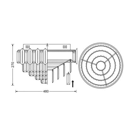 BRILAGI - Luminária de teto LED regulável SPECTRA LED/45W/230V 3000-6000K diâmetro 48 cm dourada + controlo remoto