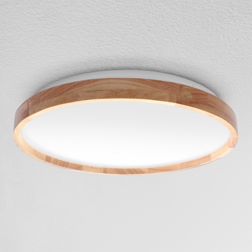 Brilagi - Luminária de teto LED regulável ALSON LED/48W/230V 3000-6500K carvalho Ø 39,5 cm + comando à distância