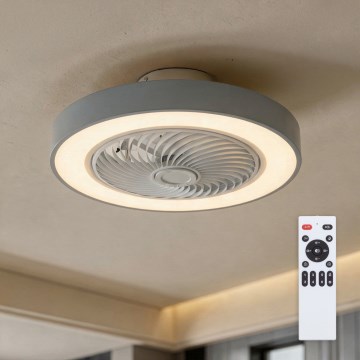 Brilagi - Luminária de teto LED dimerizável com ventilador LED/38W/230V 3000-6500K Ø 50 cm cinzenta + comando remoto