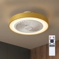 Brilagi - Luminária de teto LED dimerizável com ventilador LED/38W/230V 3000-6500K Ø 50 cm dourada + controlo remoto