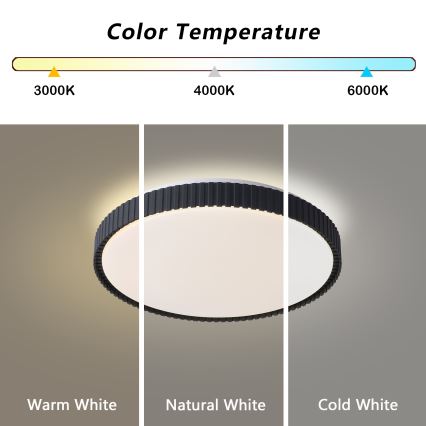Brilagi - Plafon LED dimerizável CORVO LED/72W/230V 3000-6000K preto Ø 50 cm + comando remoto