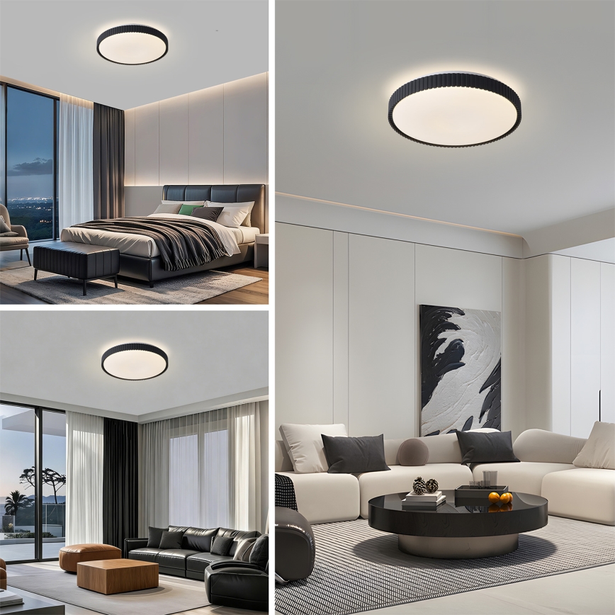 Brilagi - Plafon LED dimerizável CORVO LED/72W/230V 3000-6000K preto Ø 50 cm + comando remoto