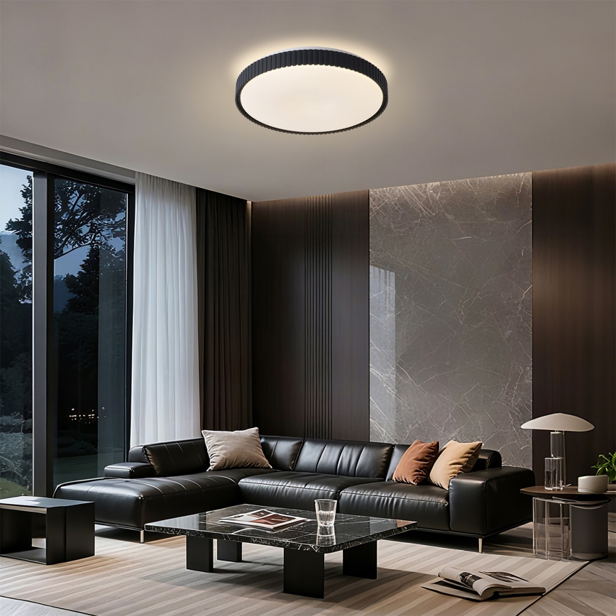 Brilagi - Plafon LED dimerizável CORVO LED/72W/230V 3000-6000K preto Ø 50 cm + comando remoto