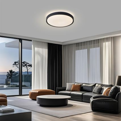 Brilagi - Plafon LED dimerizável CORVO LED/72W/230V 3000-6000K preto Ø 50 cm + comando remoto