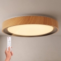 BRILAGI - Luminária de teto LED dimerizável FLOCO LED/48W/230V 3000-6500K Ø 40 cm acabamento madeira/preto + comando remoto