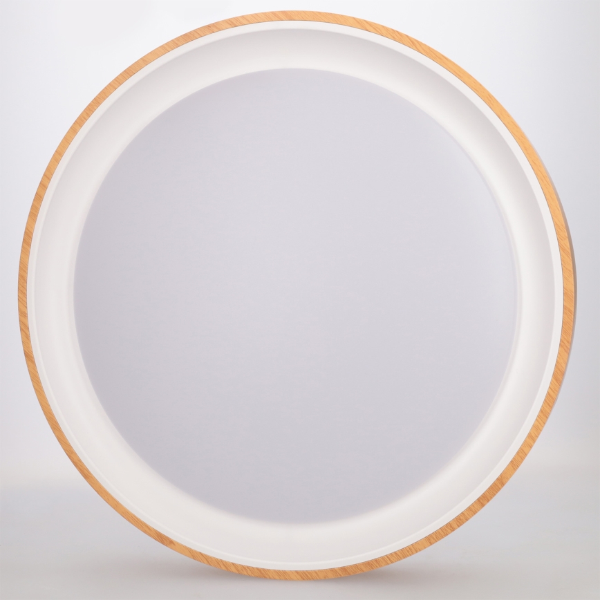 Brilagi - Candeeiro de teto LED dimerizável FLOCO LED/48W/230V Ø 40 cm acabamento em madeira/branco + comando remoto