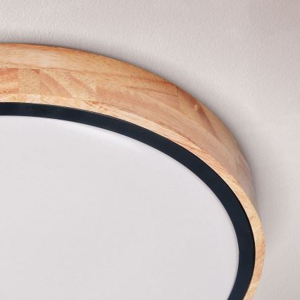 Brilagi - Luminária de teto LED dimerizável GLORIA LED/48W/230V 3000-6500K carvalho Ø 40 cm + controlo remoto