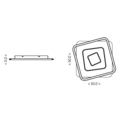 Brilagi - Candeeiro de tecto LED dimerizável IRIS LED/98W/230V 3000-6000K 50x50 cm branco + controlo remoto
