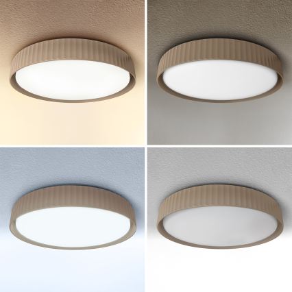 Brilagi - Candeeiro de teto LED regulável LUCIA LED/60W/230V 3000-6500K Ø 59 cm castanho + controlo remoto