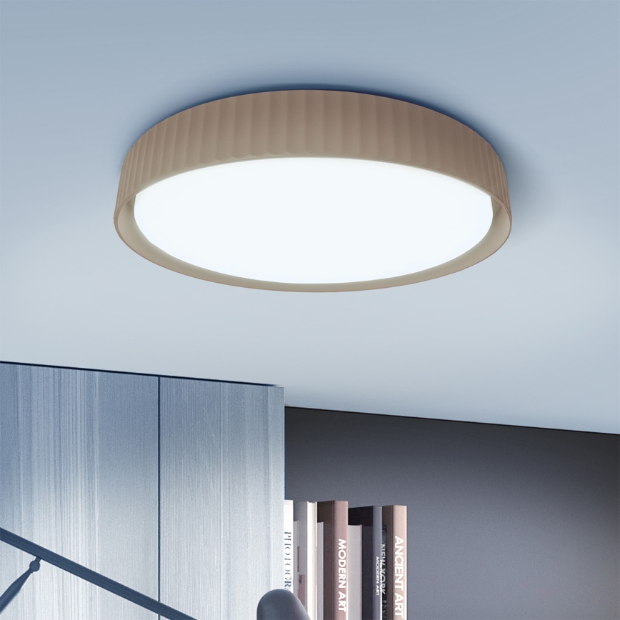 Brilagi - Candeeiro de teto LED regulável LUCIA LED/60W/230V 3000-6500K Ø 59 cm castanho + controlo remoto