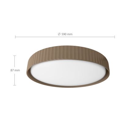 Brilagi - Candeeiro de teto LED regulável LUCIA LED/60W/230V 3000-6500K Ø 59 cm castanho + controlo remoto