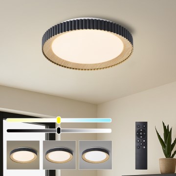 Brilagi - Luminária de teto LED dimerizável NEXO LED/48W/230V 3000–6000K preta Ø 43 cm + comando remoto