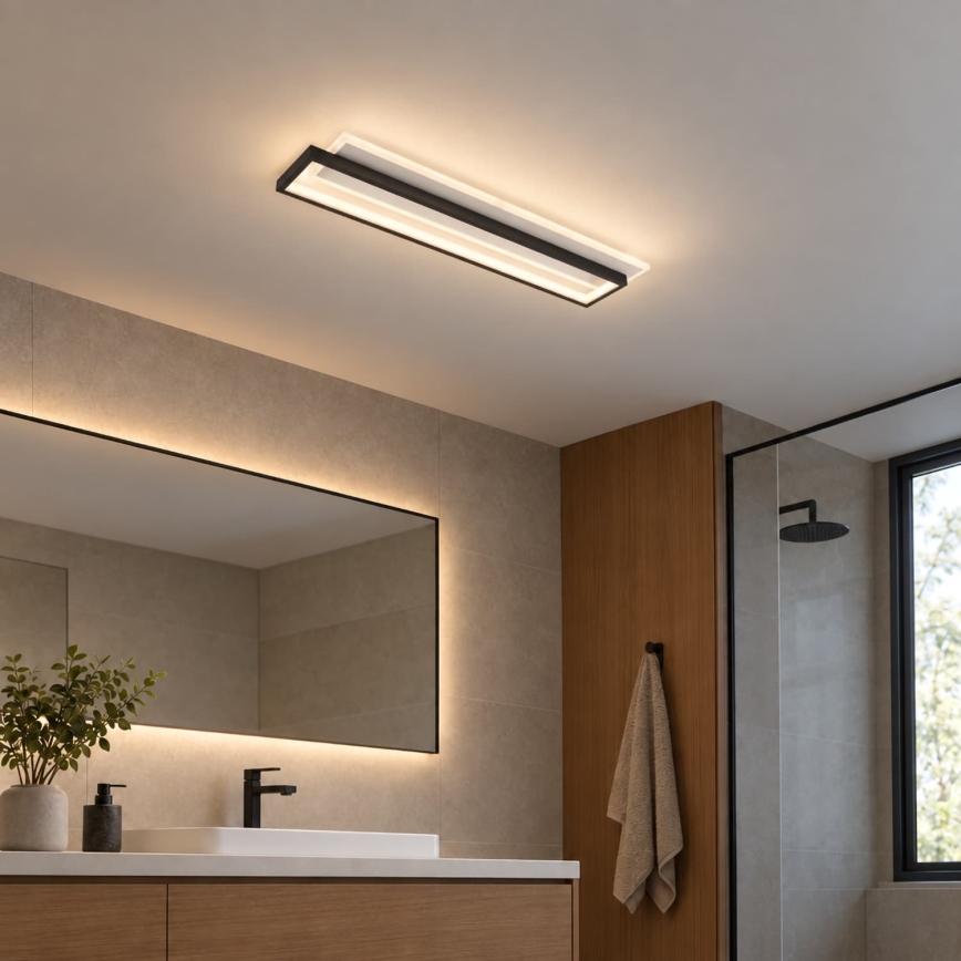 BRILAGI - Luminária de teto LED dimerizável OUTLINE LED/66W/230V 3000-6000K 15x60 cm branco/preto + controlo remoto