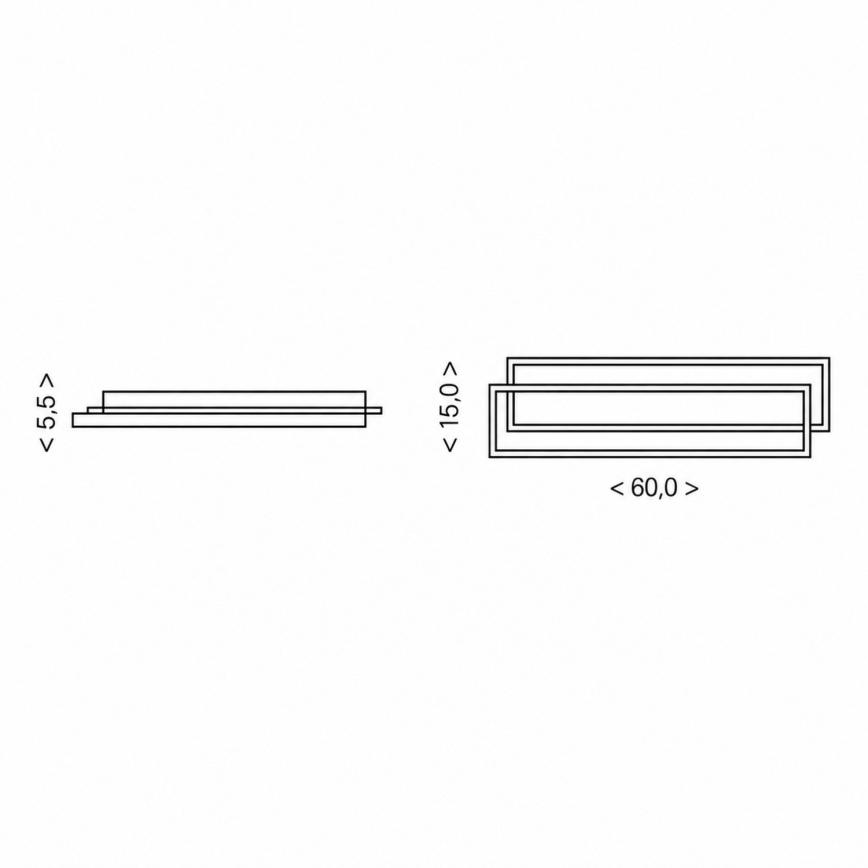 BRILAGI - Luminária de teto LED dimerizável OUTLINE LED/66W/230V 3000-6000K 15x60 cm branco/preto + controlo remoto