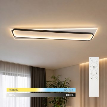 Brilagi - Luminária de teto LED dimerizável OUTLINE LED/90W/230V 3000-6000K 18x100 cm branca/preta + controlo remoto