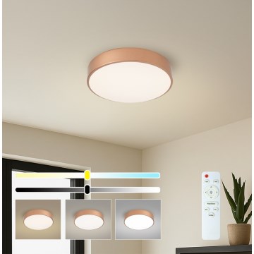 Brilagi - Luminária de teto LED dimerizável POOL LED/36W/230V 3000–6000K, diâmetro 30 cm, bronze + controlo remoto