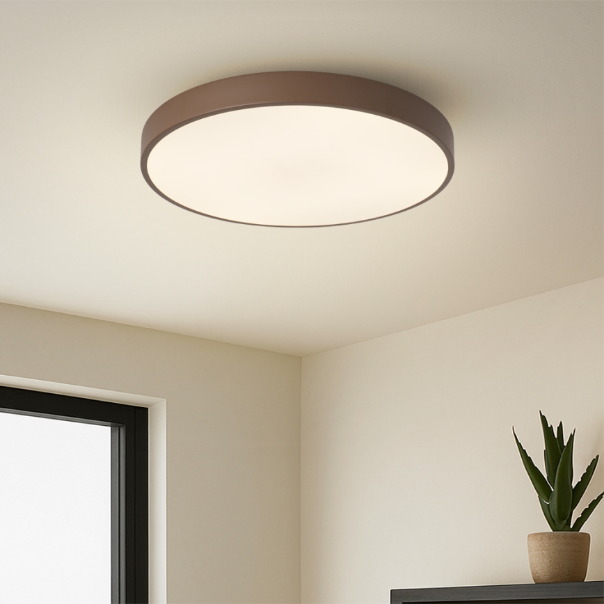 Brilagi - Candeeiro de teto LED regulável POOL LED/48W/230V 3000-6000K Ø 40 cm castanho + controlo remoto